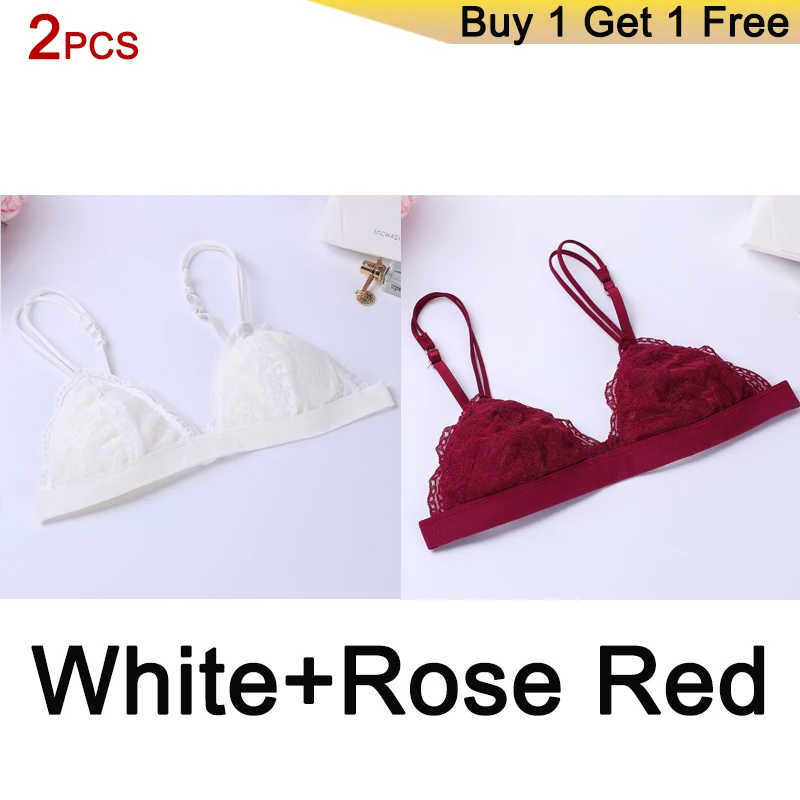 WHITE WRED DERUILADY лифчик заманчивый brassiere топ кружево сексуальный бюстгальтеры для женщин Цветочный Шаблон бюстгалтер женское белье тонкий комфорт бра лифчик беспроводной бюстгальтер modis - Color: WHITE WRED