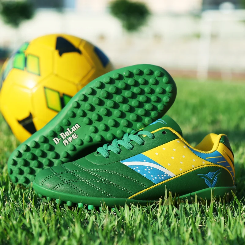 Футбольные бутсы для мужчин, шипованные кросовки для футбола, кожаные кроссовки для футбола, кроссовки для футбола зеленый газон