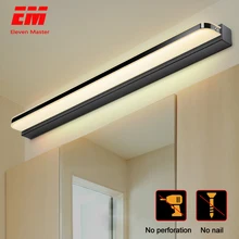 Светодиодный светильник-зеркало 40/50 см, 9 Вт/12 Вт, AC220-240V, водонепроницаемый, современный косметический акриловый настенный светильник для ванной комнаты, бра, лампа ZJQ0004