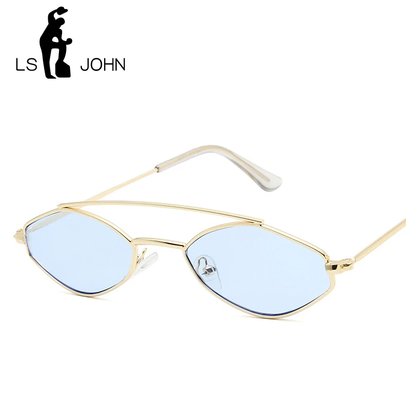 LS JOHN маленькие овальные солнцезащитные очки для женщин брендовые новые дизайнерские темные очки солнцезащитные очки мужские винтажные металлические прозрачные очки UV400