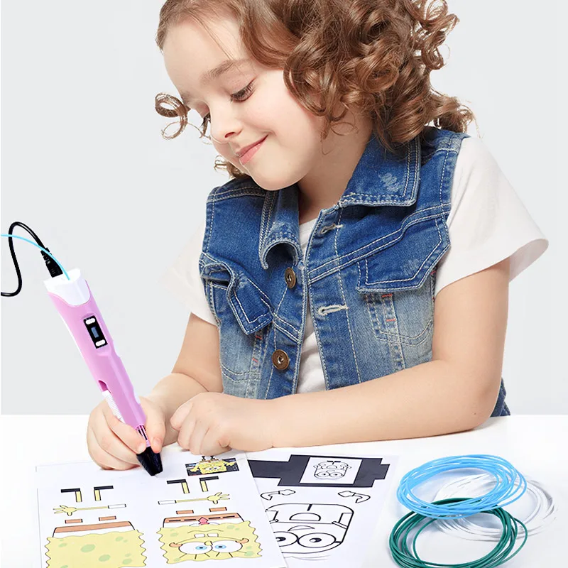 

4Colors 3D pen learning Creative set toys for children plastic drawing Creativity arts and craft kit Painting Educational