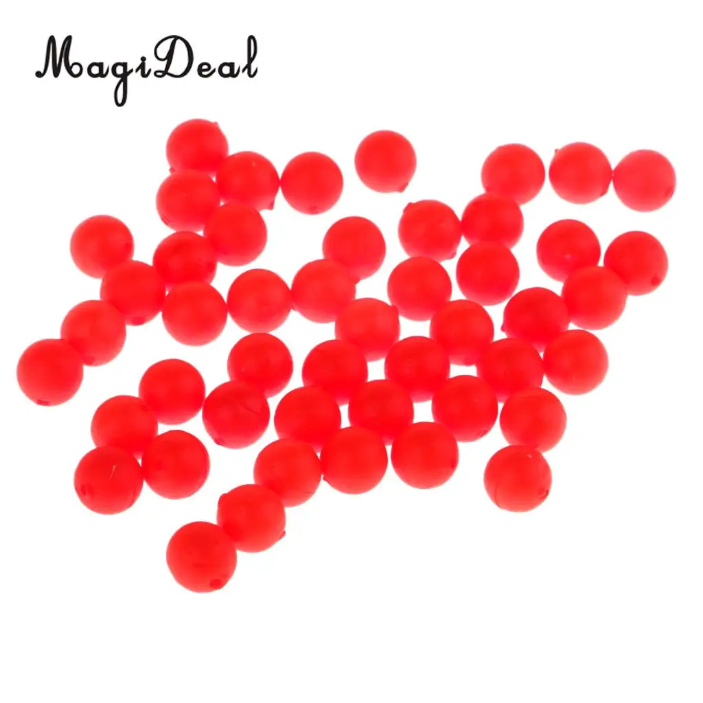 50pcs Fishing Float Ball EVA Foam Ball Striking Beans Buoyancy Floating Bobbers Indicators 5mm 6mm 7mm 8.3mm