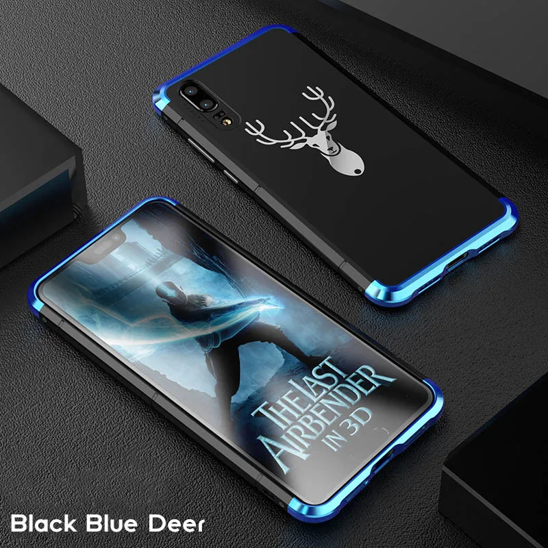 Роскошный чехол ADKO для huawei P20 Pro, комбинированный металлический ПК, полностью обернутый чехол для huawei P10 P20, чехол - Цвет: Black Blue Deer