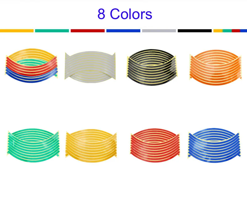 12 дюймов красочные светоотражающие наклейки полоса обода колеса Полоса Светоотражающая Предупреждение предупреждение обода декор для автомобиля мотоцикла