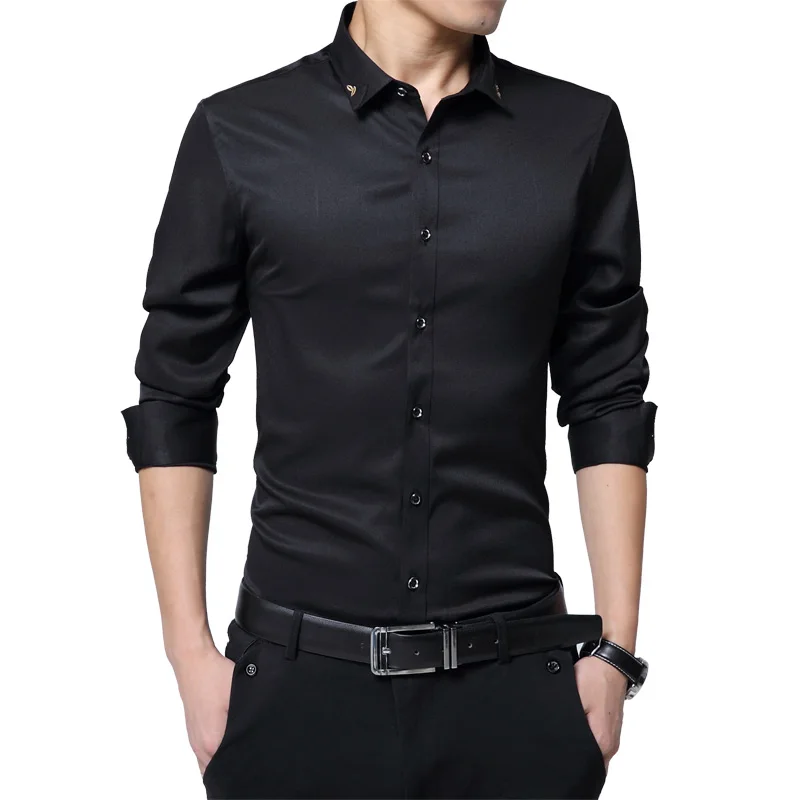 2019 Spring and Autumn Business Casual Long-sleeved Shirt Men's Self-cultivation Youth Men's Shirt Fashion Men's Clothing