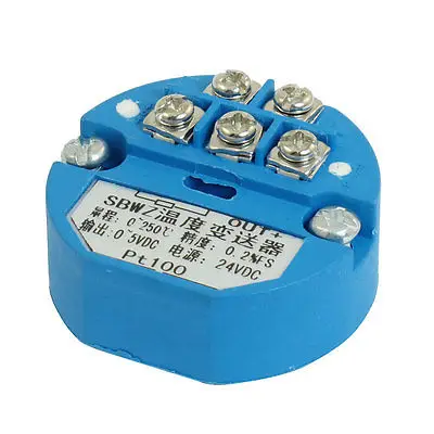 

PT100 Temperature Sensor Transmitter 0-250C Output 0-5V DC