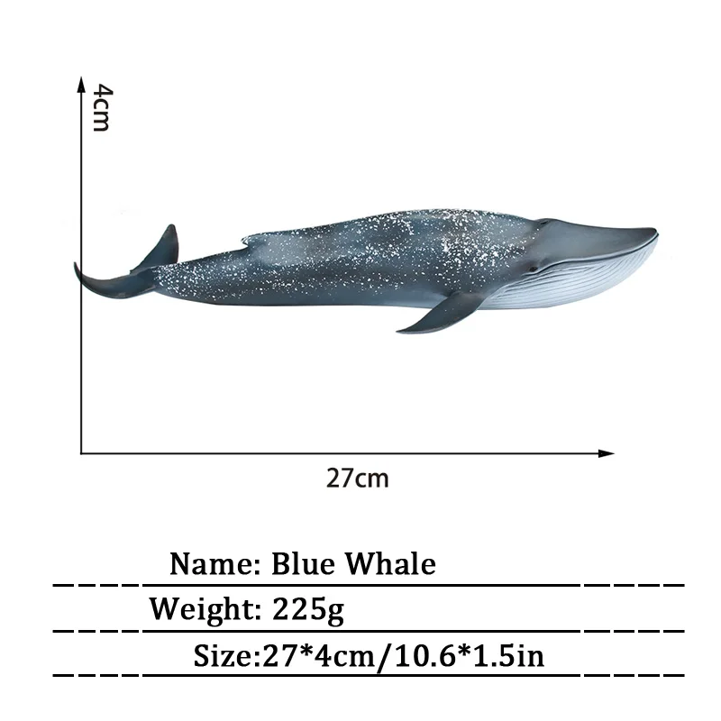 T-REX, 27 см, ПВХ, морская жизнь, синий кит, модель животного, морская жизнь, фигурка, игрушки, подарки для детей, человек против акулы - Цвет: Blue Whale
