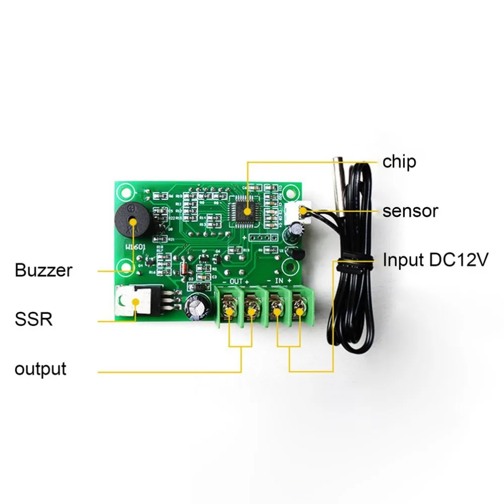 XH-W1601 Профессиональный цифровой регулятор температуры 12 В постоянного тока контроллер температуры Высокоточный PID контроль температуры