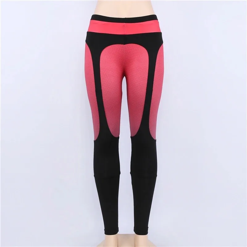 2019 Hot leggings stitching print sports hips slim pants women Leggings with color grid prints explosions fashion Fitness pants (7)