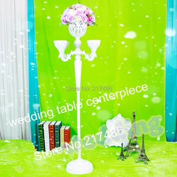 

High quality wedding white mental centerpiececs for wedding stage decoration