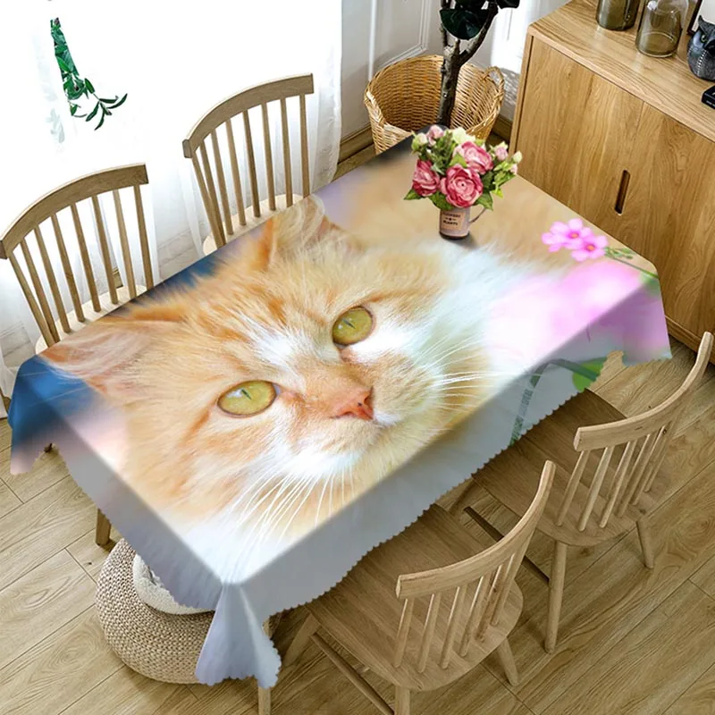 Meijuner настраиваемая 3D скатерть милые кошки семейный узор моющаяся ткань плотная прямоугольная Круглая Скатерть для свадьбы