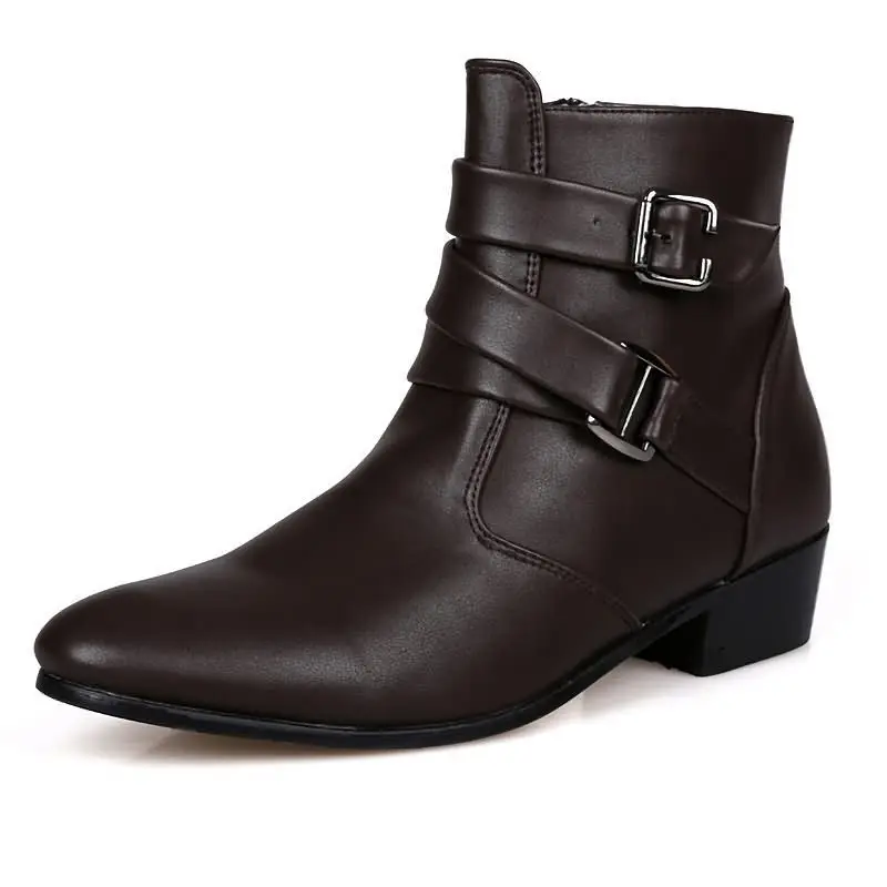 deslizamento white Choque Couro black Botas Absorção Altas Outono Dos Homens Tamanho De Não Brown Pregos Inverno 46 Size39 Sapatos Com Grande Backcamel Casuais w6qB7