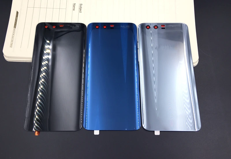 Для huawei Honor 9 Задняя стеклянная крышка Батарейная дверь задний корпус с клеем+ объектив для вспышки камеры