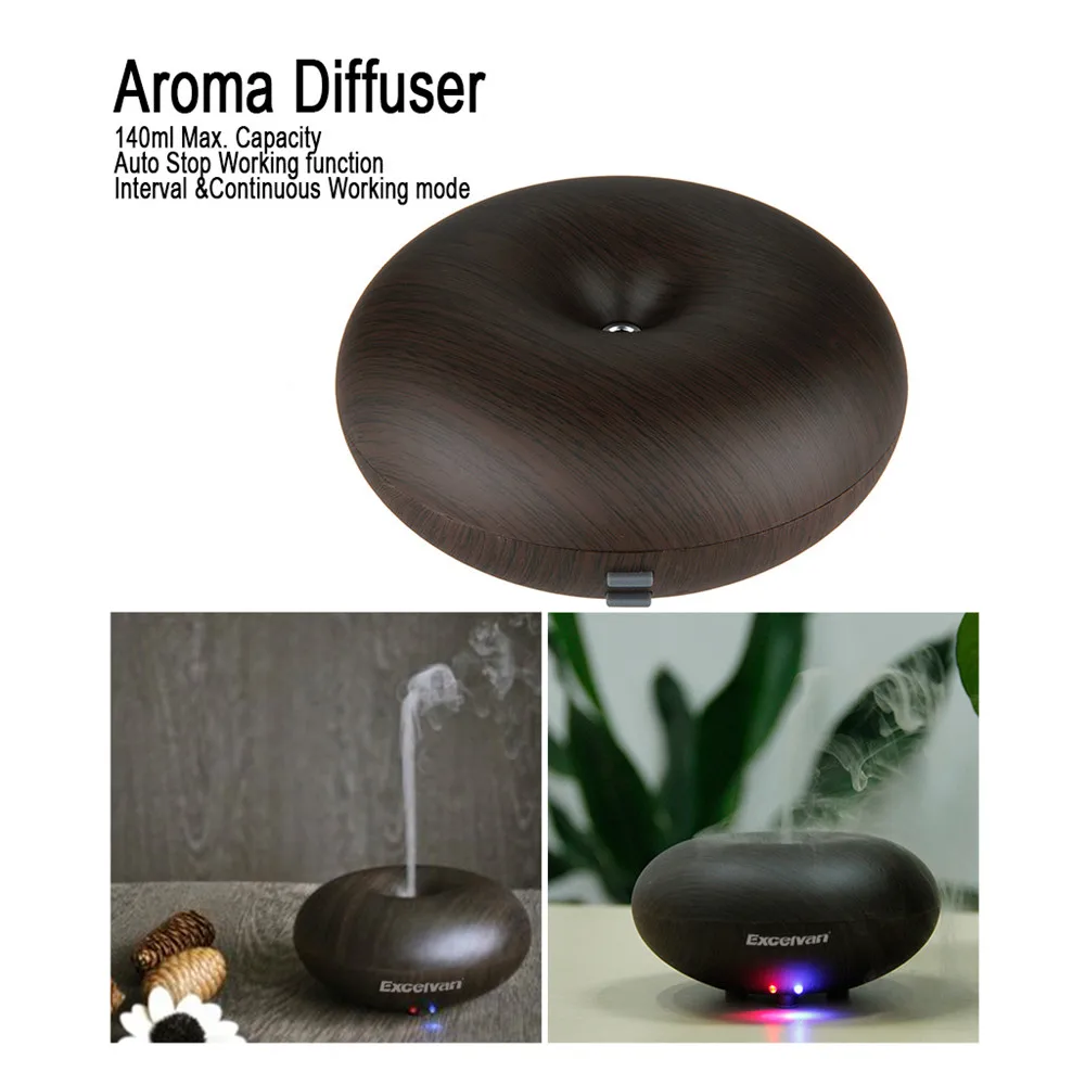 Excelvan Best-Selling Aroma Diffuser Ultrasonic Humidifier Air Mist Aromatherapy Purifier Dark Woodgrain GX-03K 1
