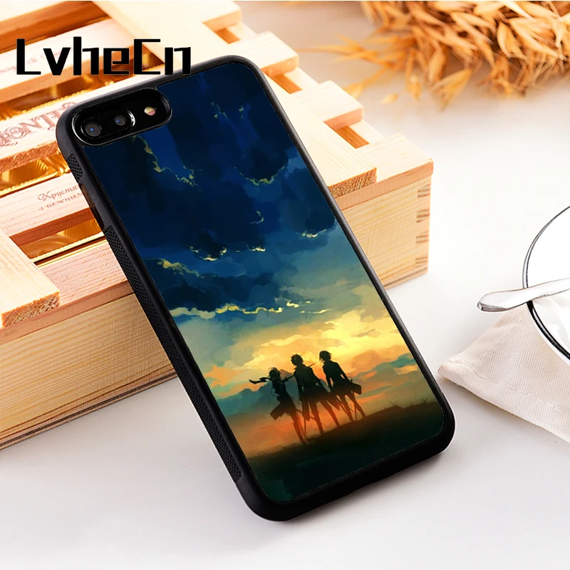 

LvheCn 5 5S SE phone cover cases for iphone 6 6S 7 8 Plus X Xs Max XR Soft Silicon TPU ATTACK ON TITAN CHARACTERS
