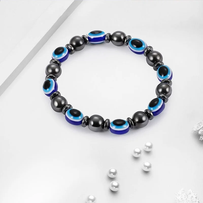 1 шт. Магнитный синий браслет evil eye beads бусины для похудения браслеты для женщин и мужчин потери веса камень ювелирные изделия для лечения