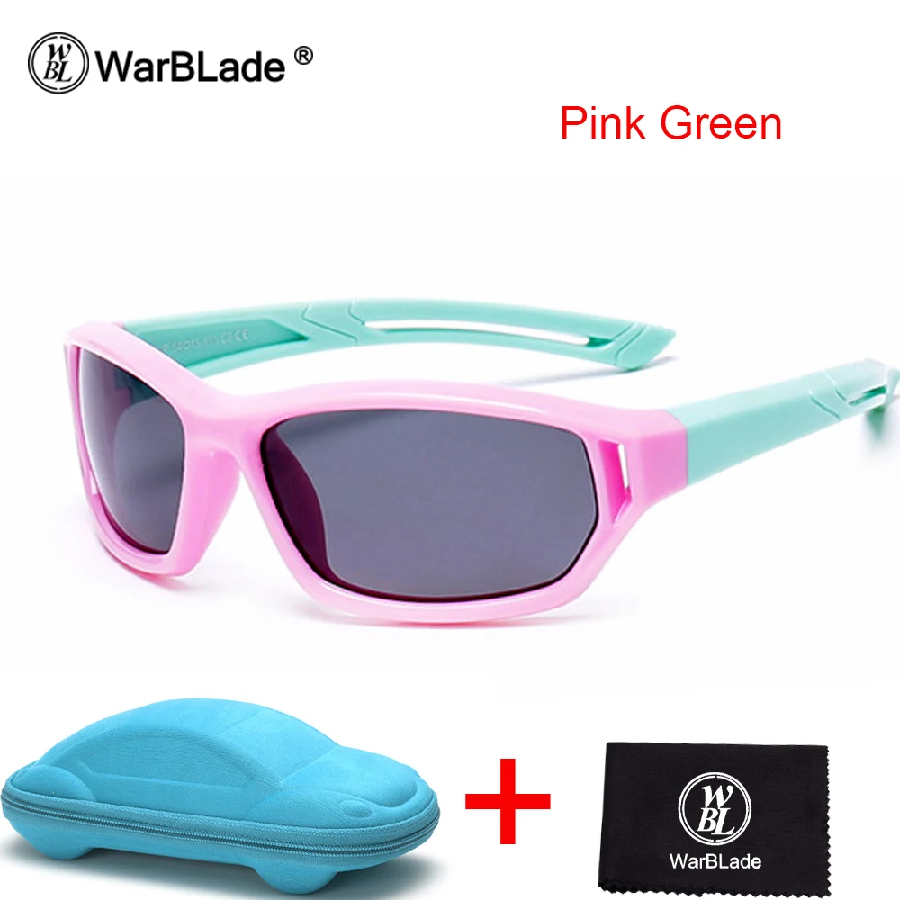 Nodare Детские поляризованные солнцезащитные очки детские спортивные штаны для мальчиков и девочек очки TR90 Polaroid Солнцезащитные очки тёмные очки для младенцев, солнцезащитные очки с Чехол - Цвет линз: pink green