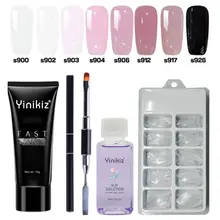 Удлиняющий гель, двойная кисть, инструмент для ногтей, поддельные кончики, толстый гель-гель, раствор для скольжения, жидкий полигель для ногтей, набор