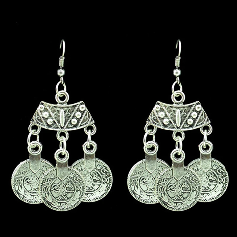 Европейские и американские ювелирные изделия оптом преувеличенные Панк Ретро шикарные серьги женские опт монеты