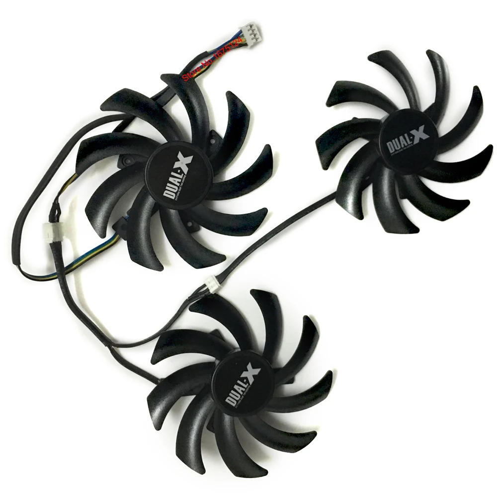 Refrigeração da Placa de Vídeo Fãs para Safira Lote Placa Gráfica Vga Cooler r9 290 Tri-x oc 3 Pçs - fã - Imagem 2