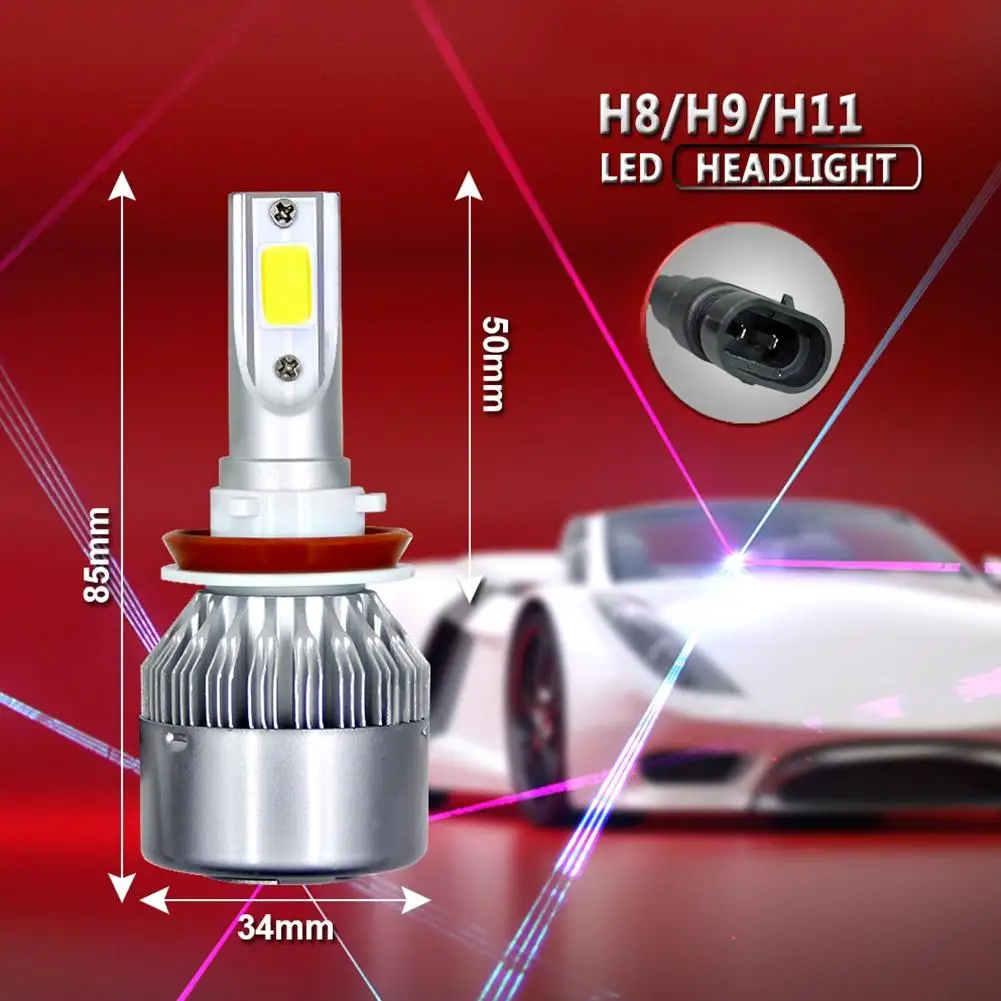 Adeeing 1 пара H11 C6 светодиодный фары комплект 3800LM/Лампа 6000 K ближнего и дальнего света fogbulb скрытый белый 9 V-36 V widerange напряжение 6000 K цвет z30