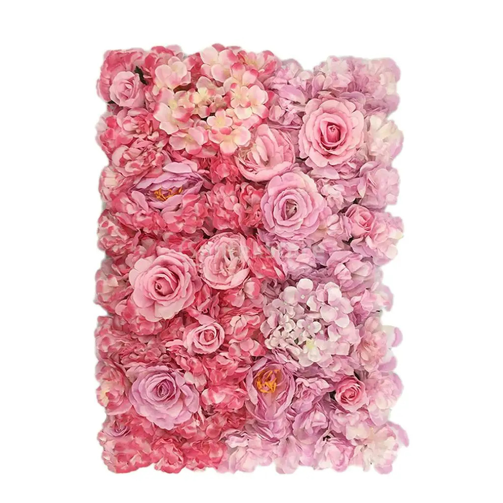 Свадебное место стена из искусственных цветов панели фон DIY Forals шелковые розы гортензии панели украшения Дорога свинец 40x60 см - Цвет: 7