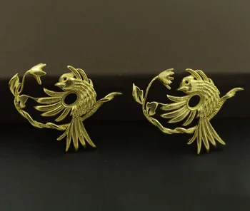 

Retro Bird on Branch Charms Beads Pendants 6*8mm Resin Cameo Cabochons Die Casting Raw Brass Metal Findings DIY Jewelry Making