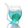 2 piezas, taza de cristal de paja de 300ML para bebidas frías, novedad creativa, para hogar y fiesta, jarras de jugo, vaso de leche con pajita ► Foto 2/4