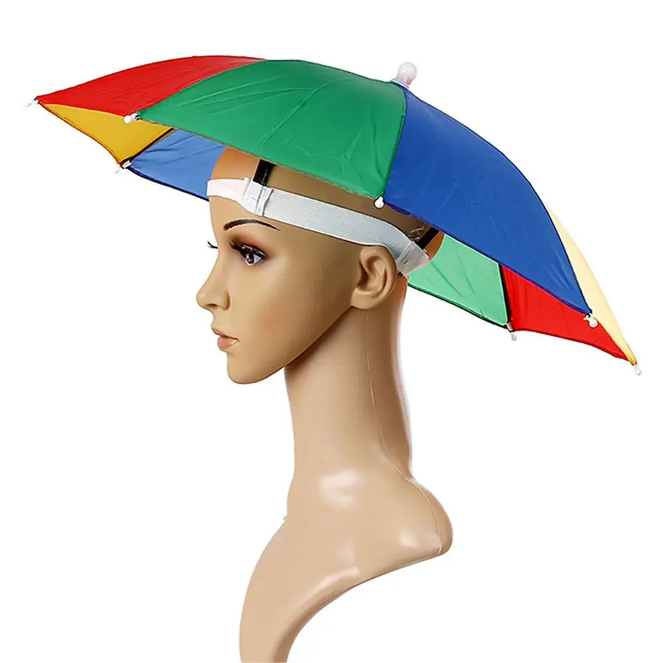 rainbow umbrella hat