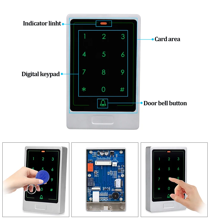 DIYSECUR водонепроницаемый 8000 пользователей сенсорная кнопка 125 кГц Rfid считыватель карт дверь контроллер доступа система пароль клавиатуры C20