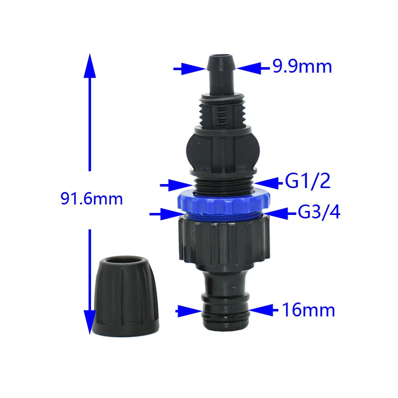Соединитель для садового шланга 8/11 дюйма до 5/8 запорная гайка зазубренный