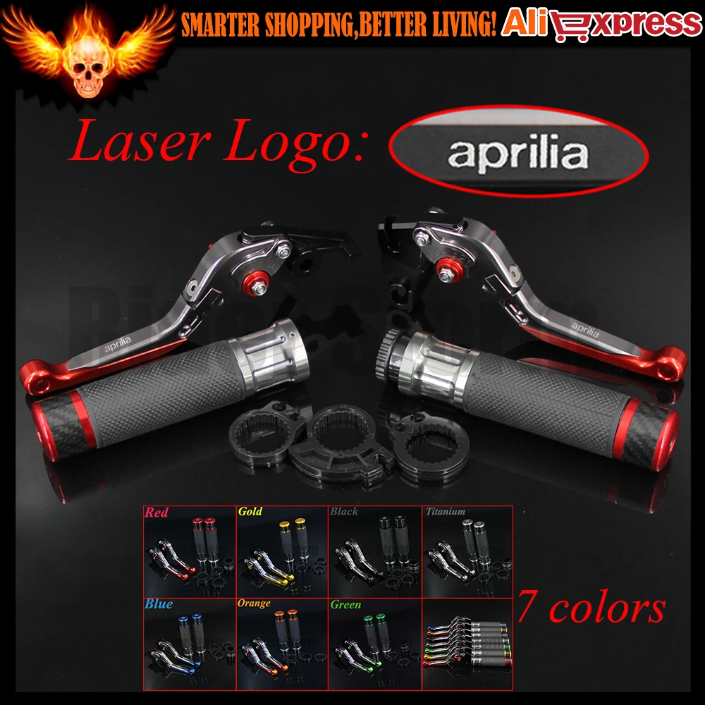 

7 Colors CNC Motorcycle Brake Clutch Levers&Handlebar Hand Grips For Aprilia TUONO V4R/Factory 2011 2012 2013 2014 2015 2016