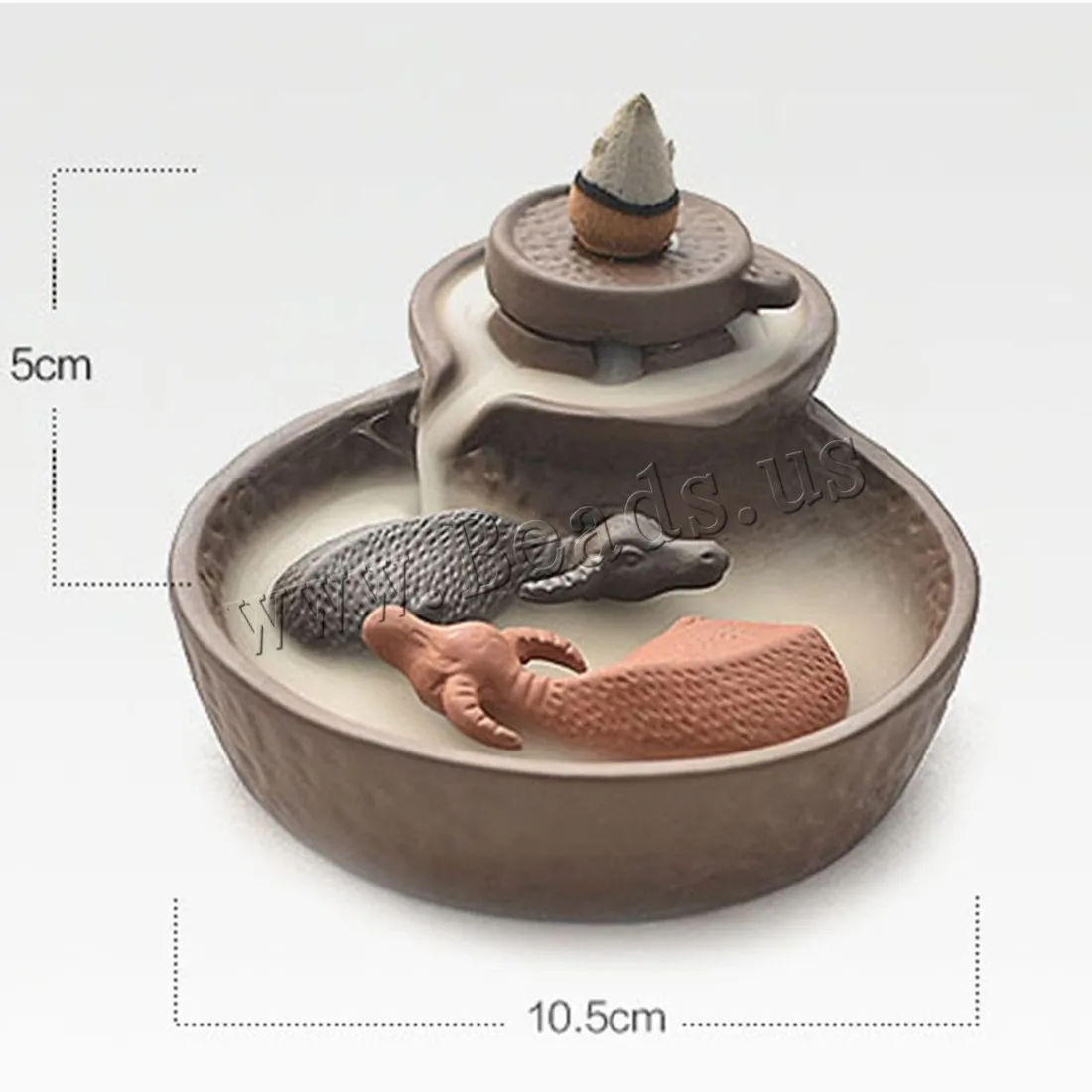 Purple Clay Smoke Censer Backflow Incense Burner Sticks Holder Cones Fish Aromatherapy Furnace Use In Home Office Teahouse