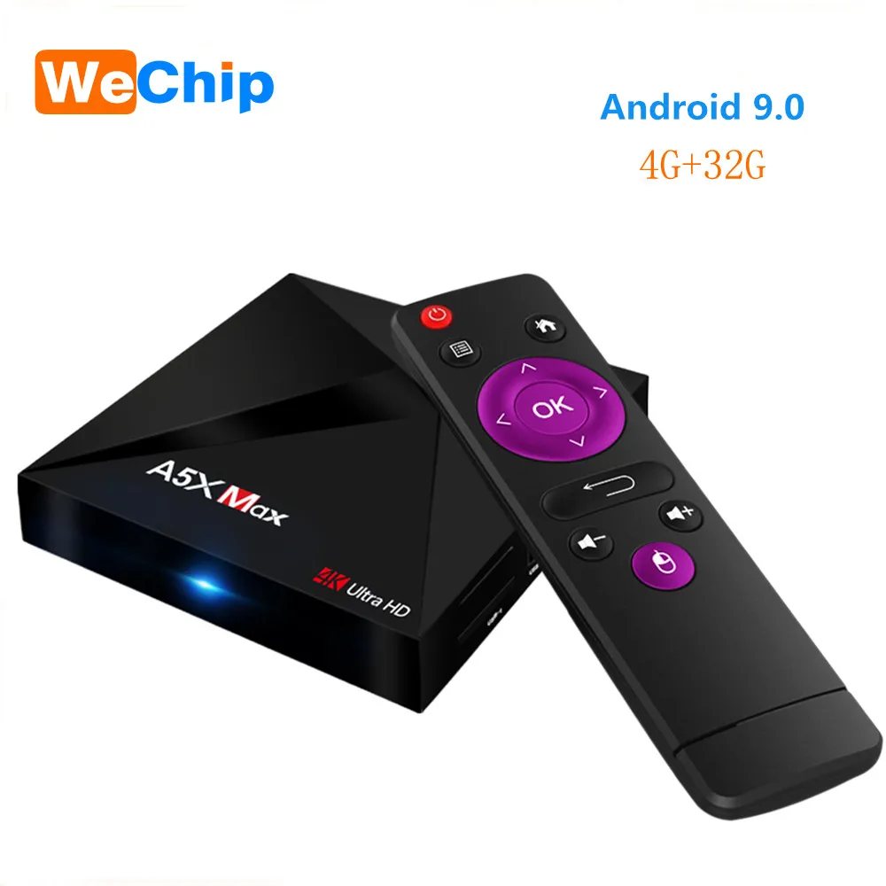 Wechip A5X ماكس 4G + 32G الذكية الروبوت 9.0 التلفزيون مربع RK3318 رباعية النواة دعم 4 K DH 3.0 USB 2.4G Wifi بلوتوث 4.1 مجموعة أعلى مربع Wechip A5X ماكس 4G + 32G الذكية الروبوت 9.0 التلفزيون مربع RK3318 رباعية النواة دعم 4 K DH 3.0 USB 2.4G Wifi بلوتوث 4.1 مجموعة أعلى مربع
