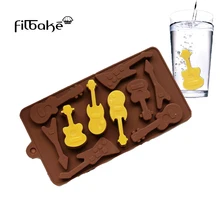FILBAKE силиконовые формы 10 даже гитары формы 3D шоколадные формы лоток с формой для кубиков льда DIY формы для выпечки пудинг украшения торта инструменты