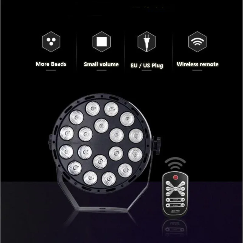 UV Disco Bar Party Stage Effect Lights 18 Leds AC 110V-220V Sound Active Auto DMX Magic Ultraviolet Light Laser Projector Lamps (14)