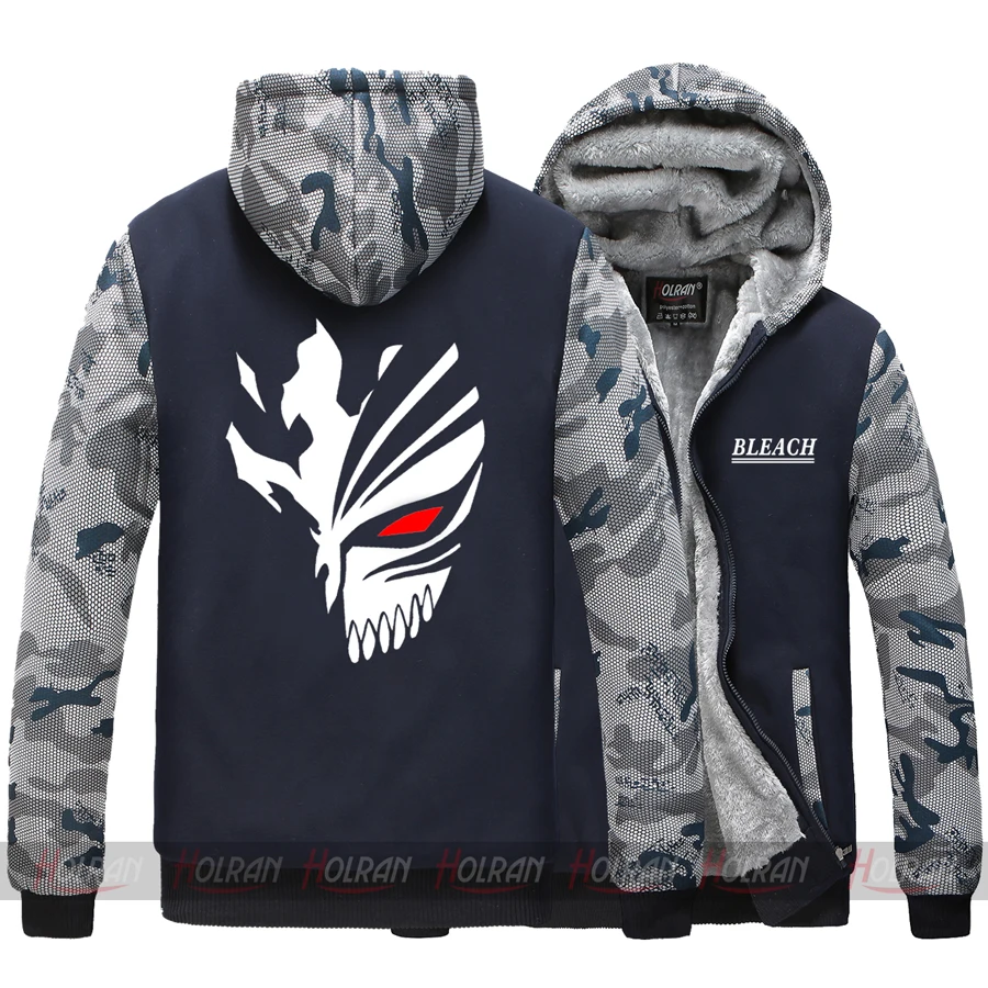 Bleach Ичиго Куросаки Кучики Рукия Soul Reaper Косплэй костюм плотное зимнее флисовое пальто с капюшоном