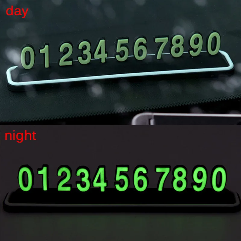 

Car Front Windshield Temporary Parking Card Stickers DIY Magnet Telephone Number Plates Universal Auto Accessories