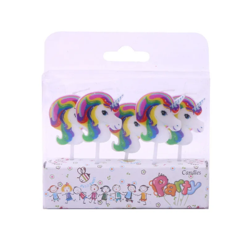 

5pcs/box Flamingo/Unicorn Candle Birthday Party Decorations Kids Unicorn Cake Topper Flamingo/Unicorn Party Baby Shower Decor-S
