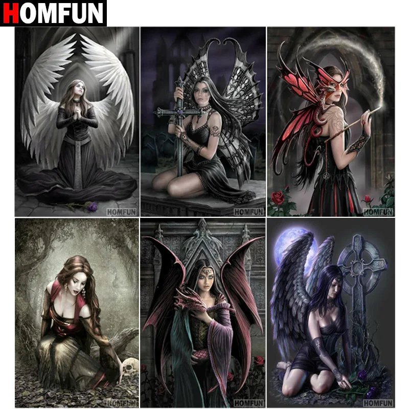 

HOMFUN Full Square/Round Drill 5D DIY Diamond Painting "Cartoon beauty" 3D Embroidery Cross Stitch 5D Home Decor Gift A15058