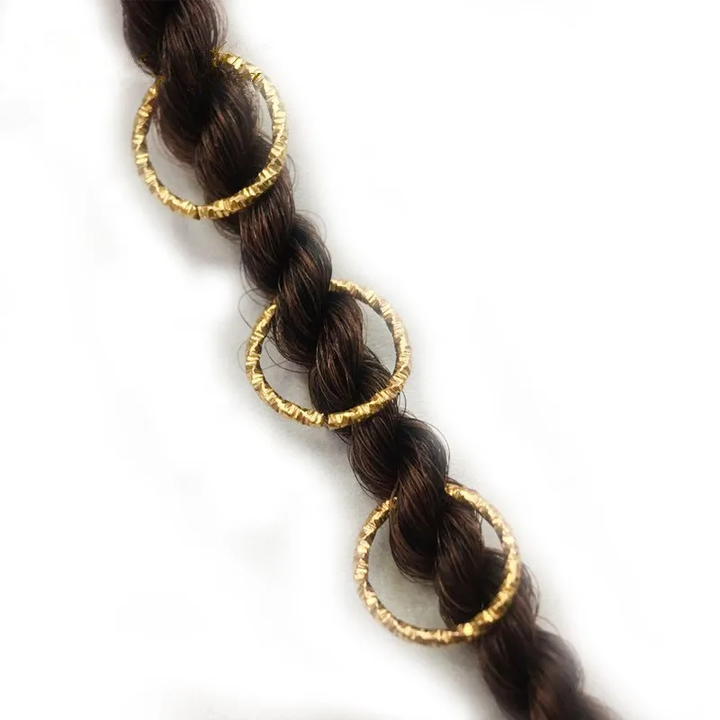 

50Pcs Silver Gold Adjustable Iron Hair Rings Dreadlock Beads Metal Circle Hair Clips Twist Hair Braid Wig Accessories C17
