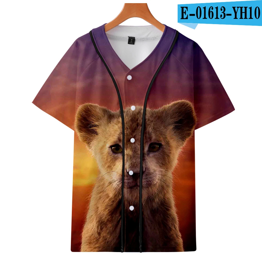 Новинка, бейсбольная форма Simba 3D с коротким рукавом, для мужчин/женщин, с рисунком из фильма glory kingdom King The Lion King - Цвет: picture color