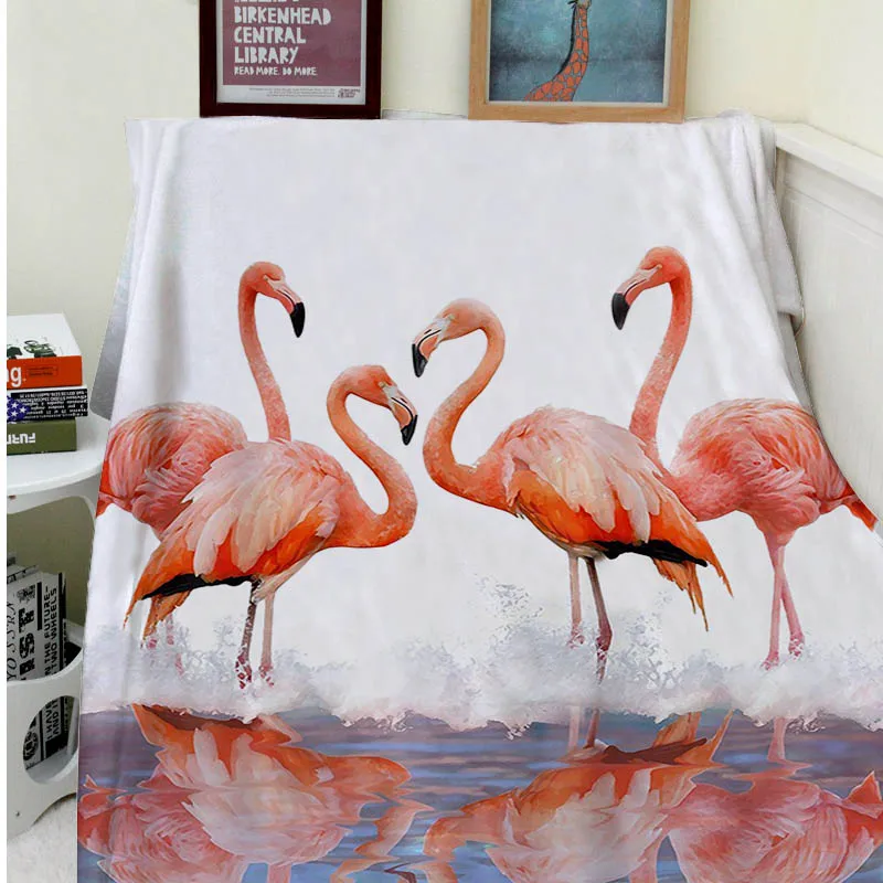 

Blanket Comfort Warmth Soft Plush Easy Care Machine Wash Flamingo lake reflection colorful painting Sofa Bed Throw Adult blanket