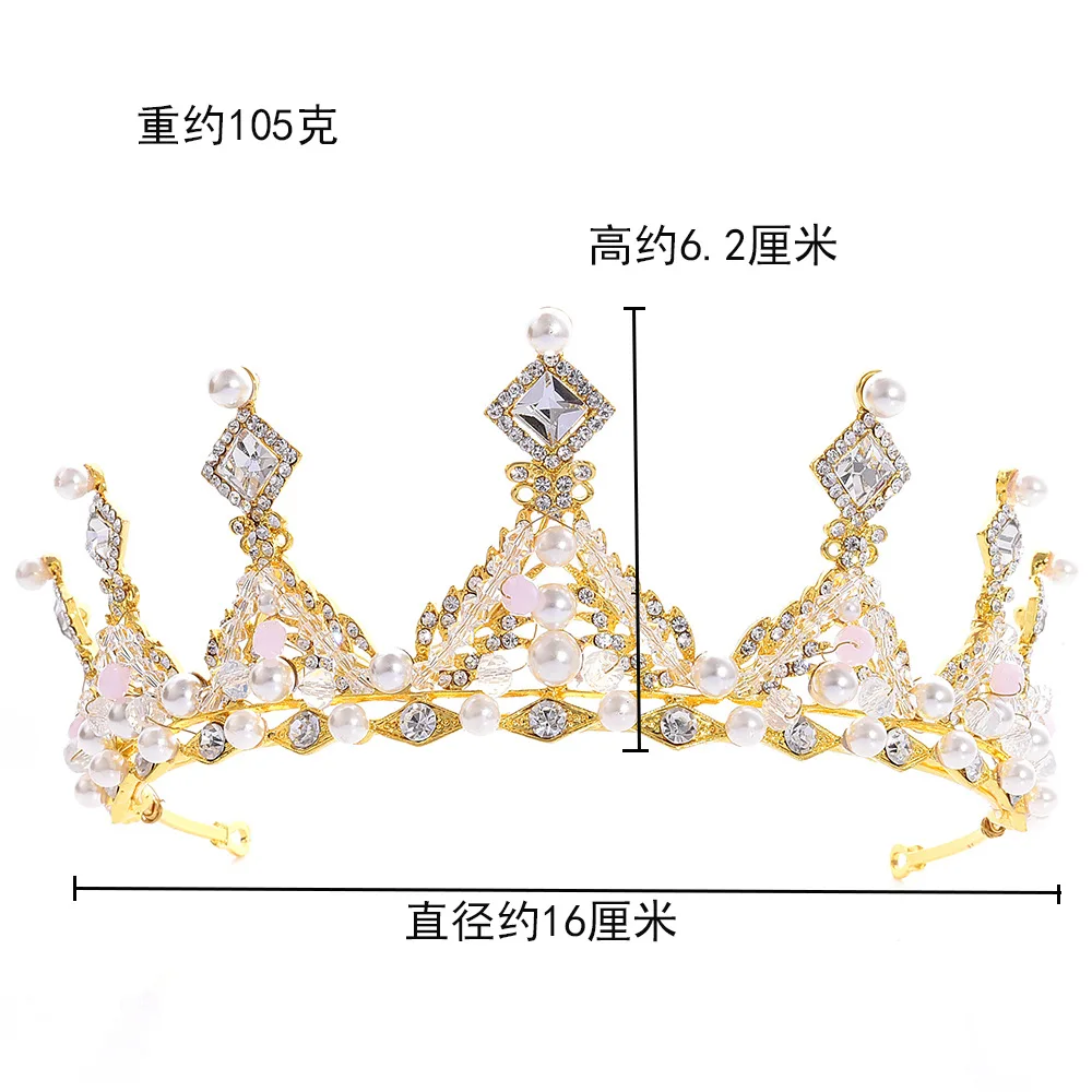 1 PC Casamento Nupcial Pageant Rei Coroa Tiara de Strass Diamante Headpiece Jóias (2)