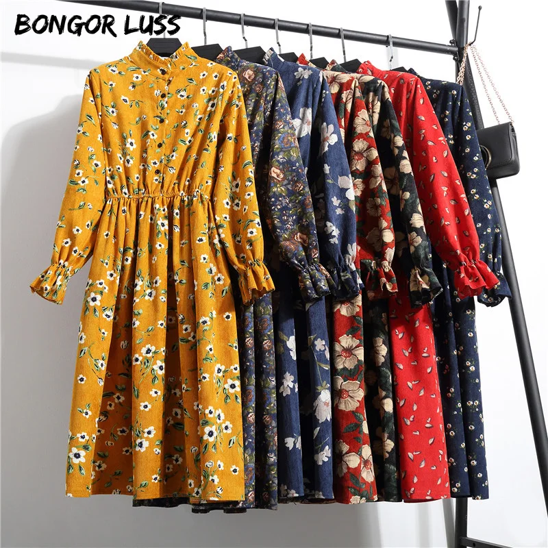BONGOR LUSS/осенне-зимнее женское повседневное платье эластичный пояс