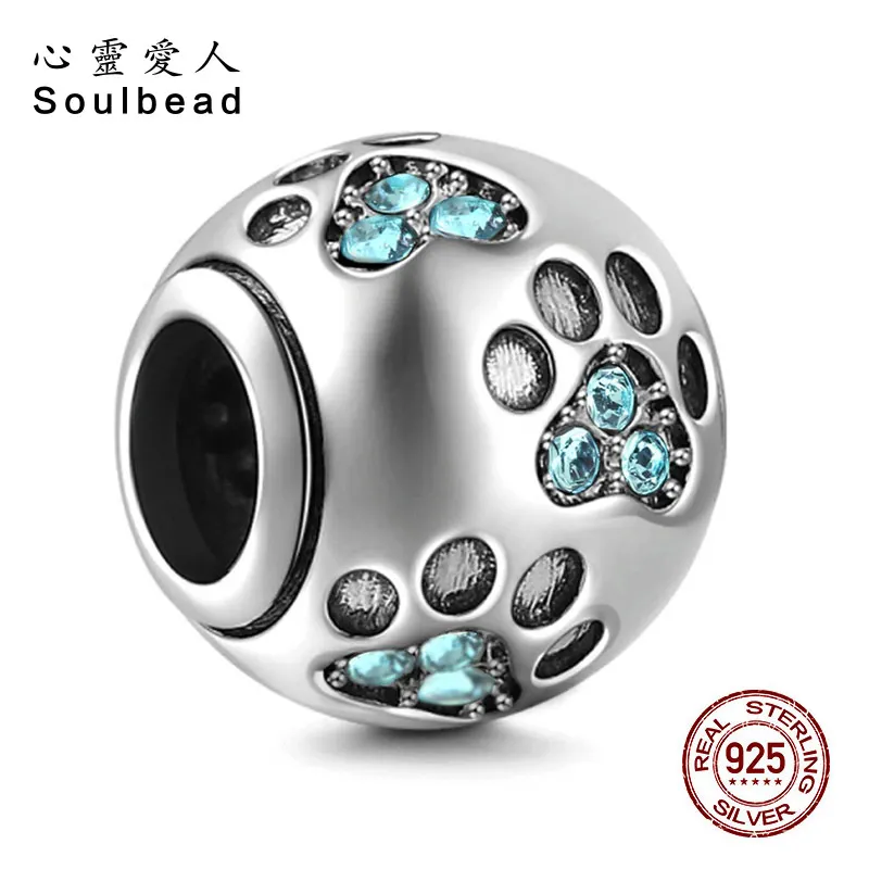 Soulbead, 925 пробы, серебряный шарм из австрийского кристалла, бисер, подходит для браслета Pandora, цепочка, ожерелье и очаровательный браслет для подарков - Цвет: CWS0109-16