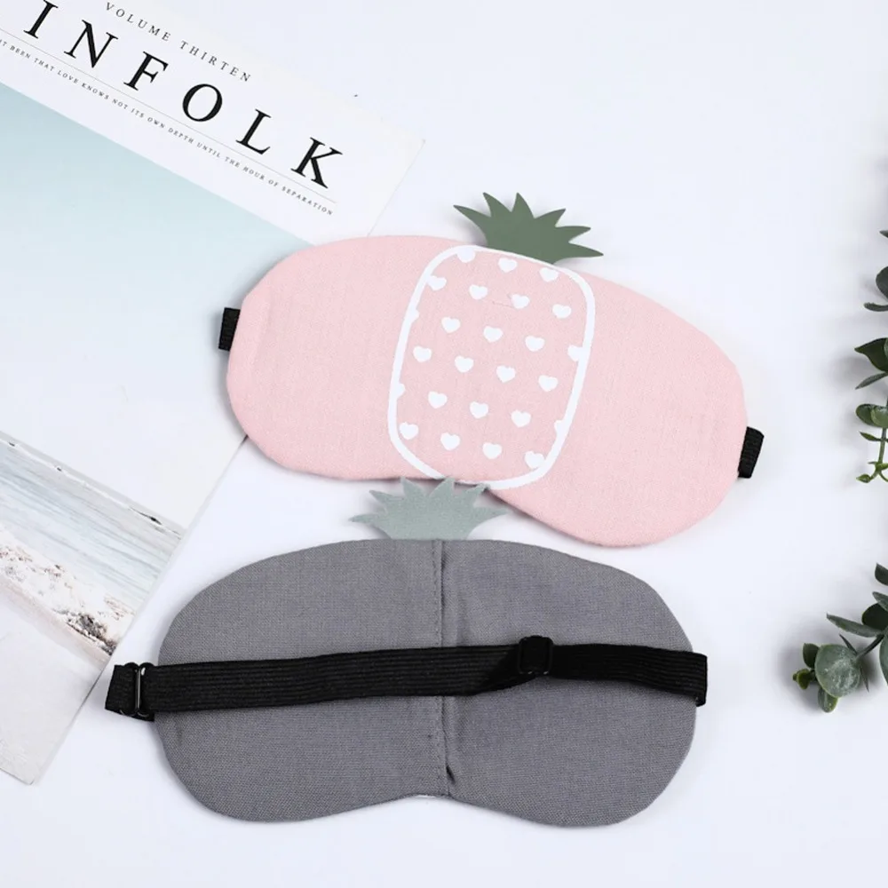 

New Cute Pineapple Pattern Sleeping Eye Mask Shade Bandage Travel Rest With Gel Traveling Sleep Eyeshade Party Gift Random Color