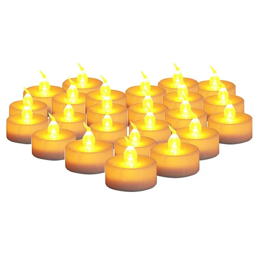 Velas a Pilhas Decoração de Casa Luz de Páscoa Flameless Luz Tealights Falso Vela Iluminação 24 Pçs Led Chá 4 Luzes e Iluminação