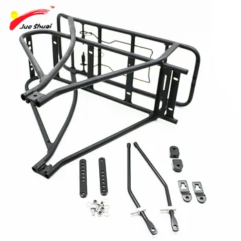 

Black 26inch 28inch 700C Bike Luggage Rack Double Layer Bicycle Battery Rear Carrier Adjustable Heavy Duty Bike Hanger