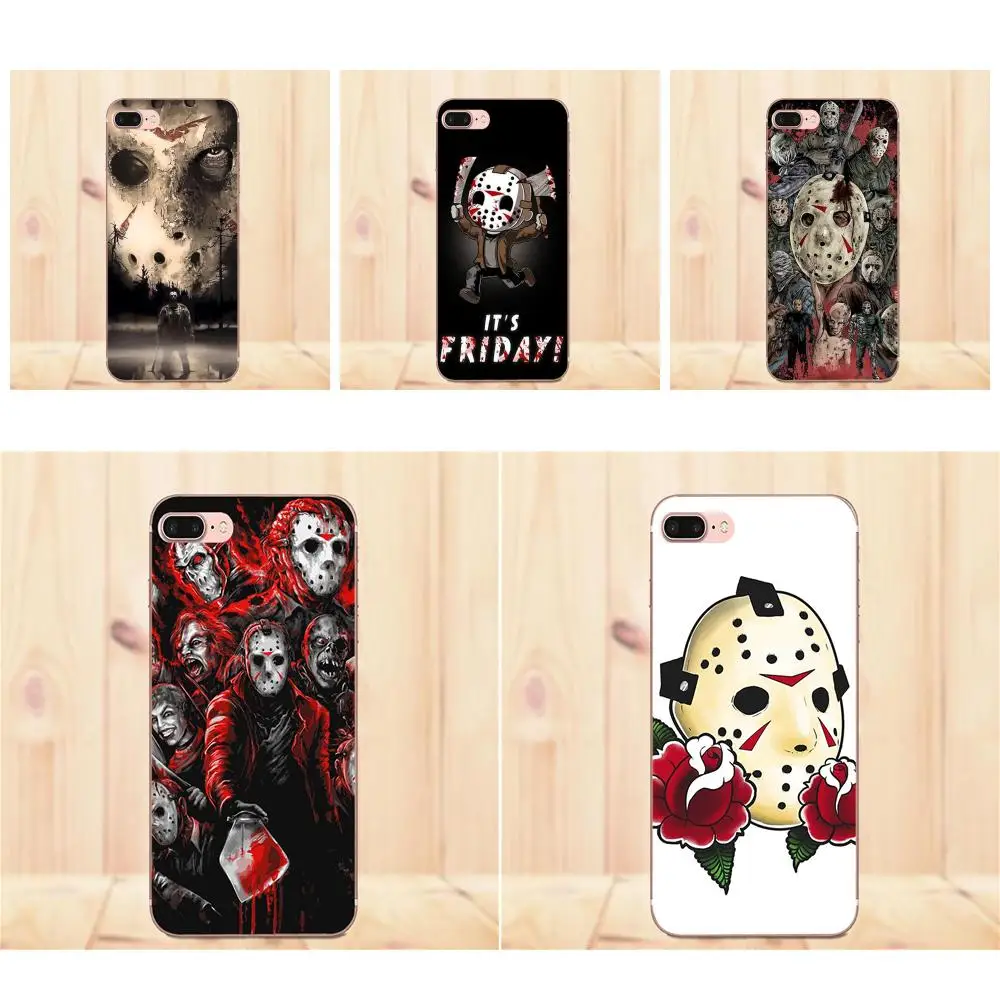 Maerknon Мягкий Силиконовый ТПУ прозрачный чехол с принтом Jason Voorhees для Apple iPhone 4 4S 5 5C 5S